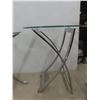 Image 4 : Four Chrome And Glass-Top End Tables, Largest Measures