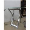 Image 5 : Four Chrome And Glass-Top End Tables, Largest Measures