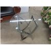Image 9 : Four Chrome And Glass-Top End Tables, Largest Measures