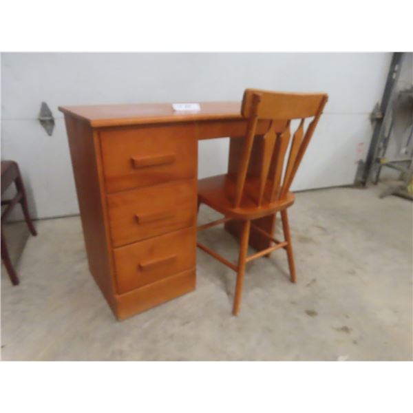 Wood Desk With Chair