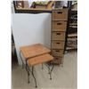Image 1 : Rattan / Wicker Basket-Style Six-Drawer Storage Unit & Two-Piece Nesting Tables