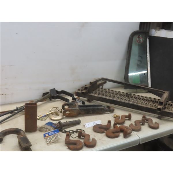 Truck And Trailer Hardware Lot Including Vent Window Tint, Battery Box Bracket, Steps, Tow Hooks, H