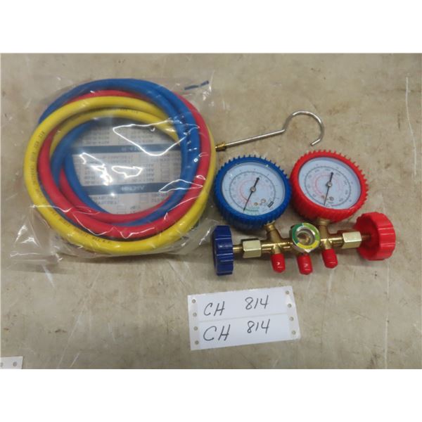 HVAC Refrigeration Manifold Gauge Set With Hoses