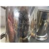 Image 3 : Two Pewter Mugs With Glass Bottoms, Brass Bells, Barrel Spigot, Desk Clock, Steak Knives, And More