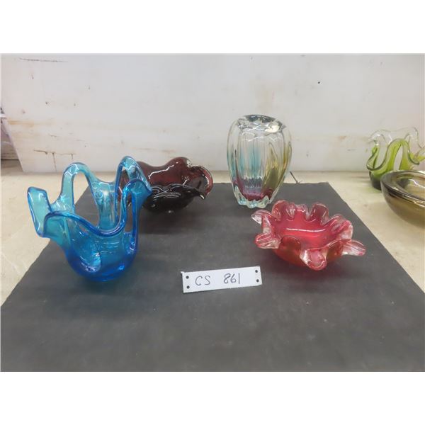 Narumi Fantasy Vase, Murano-Style Art Glass Ashtray And More