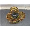 Image 6 : Five-Piece Art Glass Lot Including Vase 9 1/2" High And Ashtrays