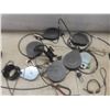 Image 12 : Husky Tool Bag Filled With Pulleys, Knee Pads, Clips, Shelf Brackets, Casters, Hinges, Door Knobs,