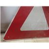 Image 13 : Two Metal Street Signs - Stop Sign () + Triangular Warning Sign ()