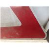 Image 14 : Two Metal Street Signs - Stop Sign () + Triangular Warning Sign ()