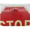 Image 4 : Two Metal Street Signs - Stop Sign () + Triangular Warning Sign ()