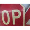 Image 7 : Two Metal Street Signs - Stop Sign () + Triangular Warning Sign ()