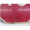 Image 9 : Two Metal Street Signs - Stop Sign () + Triangular Warning Sign ()