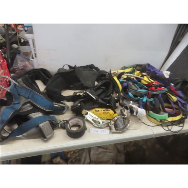 Assorted Rigging And Climbing Safety Equipment: Goggles, Glasses, Ropes, And More