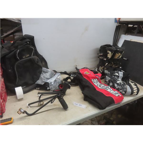 Motorcycle Gear: Acerbis Rally Pro X Handguards, Backpack, Motocross Boots