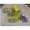 Image 7 : Husky Tool Bag Filled With Pulleys, Bungee Cords, Allen Keys, Wire, And Safety Glasses