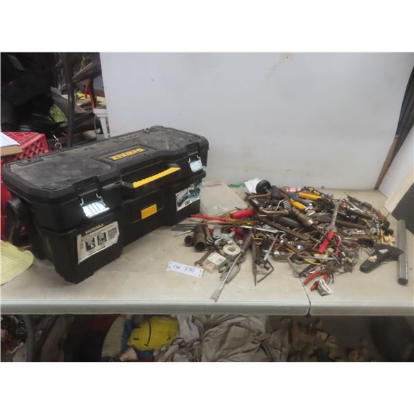 DeWalt Tool Box W/ Hand Tools Manual Drill, Files, Chisels, Rasps, Drill Bits & More