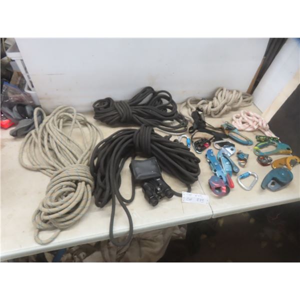 Rigging Equipment With Rope And Bushnell Binoculars