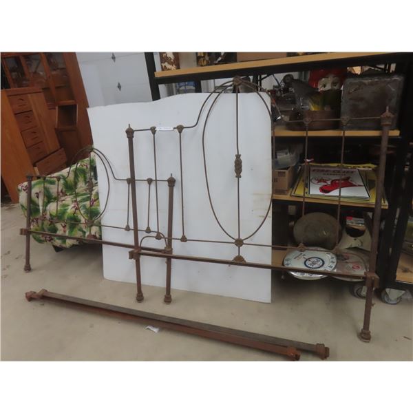 Cast Iron Headboard, Footboard & 2 Side Rails 54" Wide
