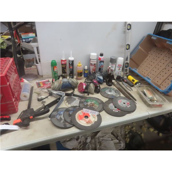 24" Level, Caulking, Spray Paint Safety Glasses, Respirators, Cut Off Wheels +