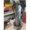 Image 6 : Six-Inch Bench Grinder Mounted On Steel Post + Tire Rim