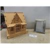 Image 1 : Wooden Laser-Cut Doll House 12" x 9" x 12" With Picture Frame