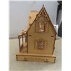Image 6 : Wooden Laser-Cut Doll House 12" x 9" x 12" With Picture Frame