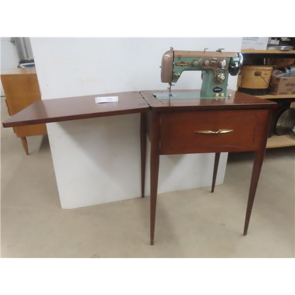 Domestic Sewing Machine in Cabinet 30" x 17 1/2" x 22", Extends to 44 1/4"