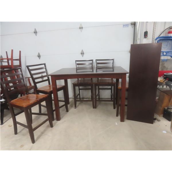 Dining Table 36" x 54" x 36" With 18" Leaf and Five Chairs