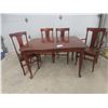 Image 12 : Wood Dining Table With Four Chairs 29" x 50" x 40"