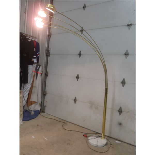 Mid-Century Modern Brass Five-Branch Arc Floor Lamp