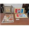 Image 1 : Two Plastic Pepsi Panels ", Rustic Framed Hot Dog Sign ", Modern Metal Cow Country Sign "
