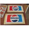 Image 2 : Two Plastic Pepsi Panels ", Rustic Framed Hot Dog Sign ", Modern Metal Cow Country Sign "