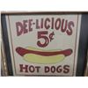 Image 7 : Two Plastic Pepsi Panels ", Rustic Framed Hot Dog Sign ", Modern Metal Cow Country Sign "