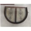 Image 5 : Two Antique Wrought Iron Arched Transom Fireplace Grills, One With Glass and One With Mesh, "