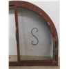 Image 8 : Two Antique Wrought Iron Arched Transom Fireplace Grills, One With Glass and One With Mesh, "