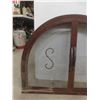 Image 9 : Two Antique Wrought Iron Arched Transom Fireplace Grills, One With Glass and One With Mesh, "