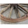 Image 10 : Vintage Spoked Wheel 25" Across, Eight Steel Spoked Rim 16 1/2", and Wood Spoke Wheel 24"