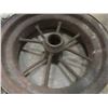 Image 7 : Vintage Spoked Wheel 25" Across, Eight Steel Spoked Rim 16 1/2", and Wood Spoke Wheel 24"