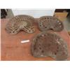 Image 1 : Three Vintage Tractor or Implement Seats, Two Metal and One Cast