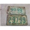 Image 4 : Thirteen License Plates: Manitoba 1936, 1937, 1938, License Tags, Snowmobile Plate, and More