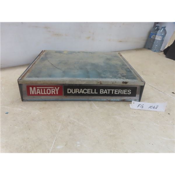 Mallory Duracell Battery Display Case With Glass Top 3" x 16" x 13"