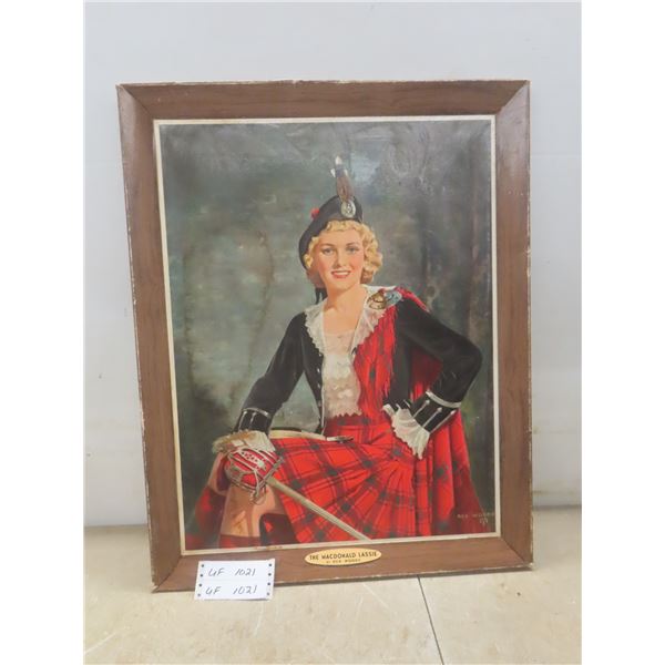 The McDonald Lassie by Rex Woods Cardboard Picture 27" x 21"