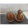 Image 5 : Vintage Empoli-Style Handblown Blue Glass Decanter With Stopper and Twisted Handle, Murano-Style Cu