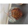 Image 6 : Vintage Empoli-Style Handblown Blue Glass Decanter With Stopper and Twisted Handle, Murano-Style Cu