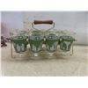 Image 7 : Vintage Jeanette Hellenic Pattern Glass Bowl &  Set of Glasses In Holder, Hazel-Atlas Ice Bucket and