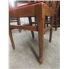 Image 6 : Six Antique Oak Dining Chairs With Red Velvet Seating Including One Captain’s Chair