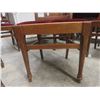 Image 7 : Six Antique Oak Dining Chairs With Red Velvet Seating Including One Captain’s Chair