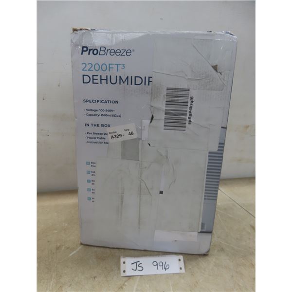 Pro Breeze 2,200 Ft³ Dehumidifier - New or Store Return