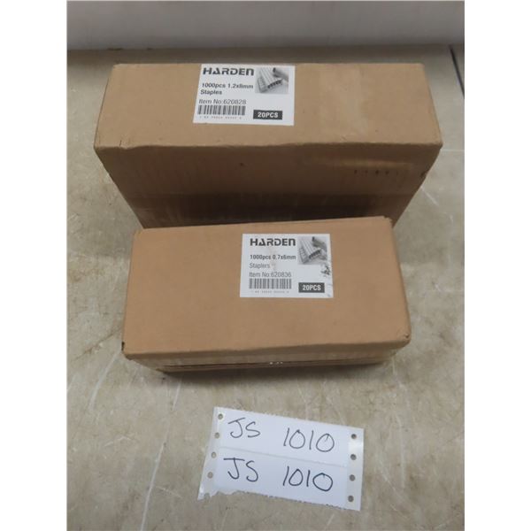 Two New Boxes of 20 Packages Staples 1,000 Per Package, 40,000 Total
