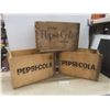 Image 1 : Three Pepsi-Cola Wood Crates 12 1/2" x 19" x 12"
